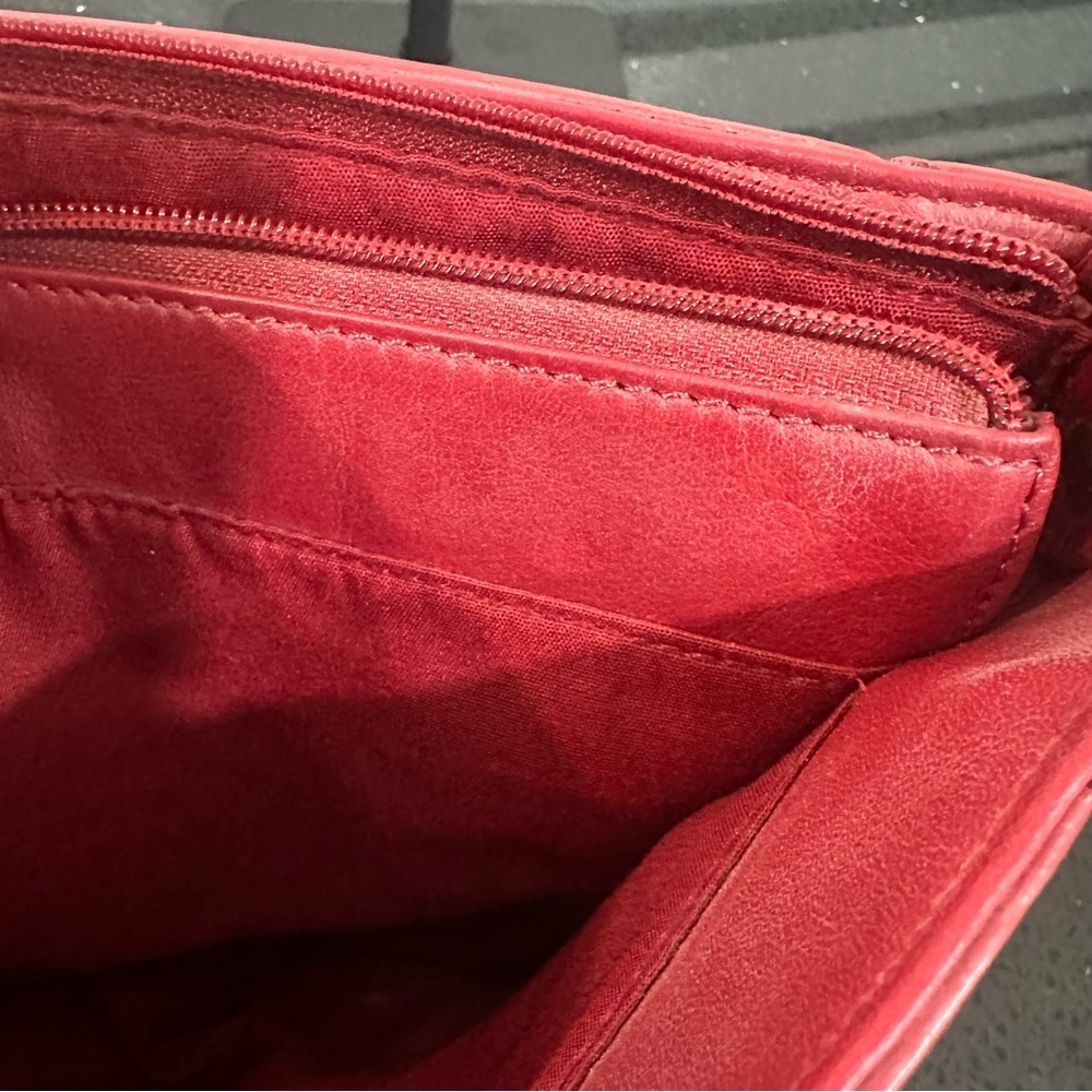 Etienne Aigner Red Leather Baguette Bag Vintage 90s Y2K - Picture 9 of 16
